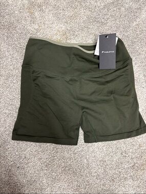 Fabletics Olive Green High-Rise Bike Shorts